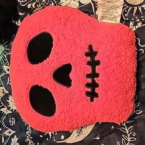 Pink skull pillow